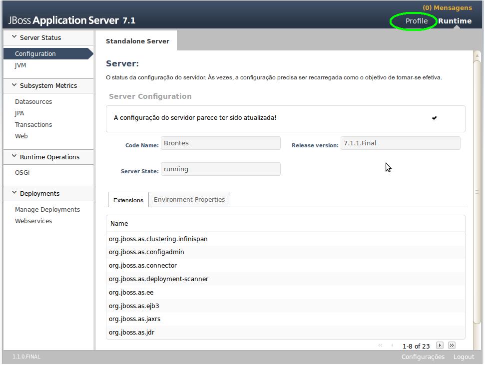 Console de Administração do JBoss 7